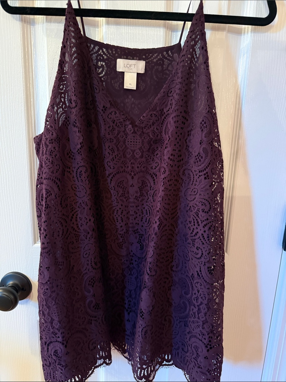 LOFT Dark Plum Lace Camisole